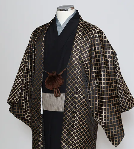 京都観光用着物レンタル専門店京あるきのメンズ着物プランのお着物一例