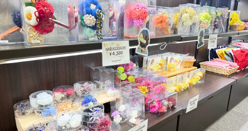 京あるきで購入できる髪飾り・小物（店頭販売）